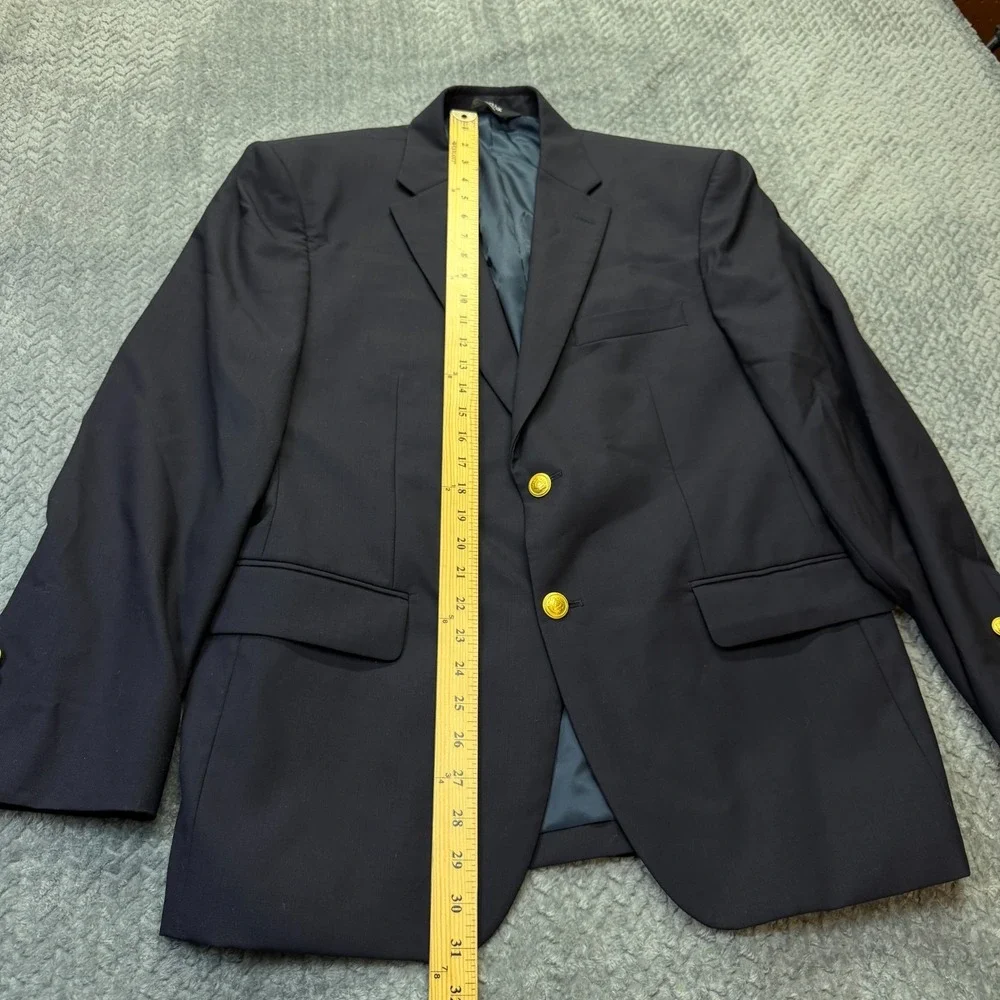Jos A Bank Mens Blazer Exacutive Navy Wool 40 Short Gold Buttons‎